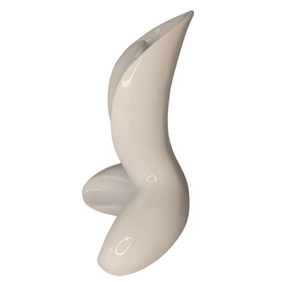 Abstract Human Body Vase White Ceramic Sitting Cross Legged Yoga Pose - Picture 2 of 4